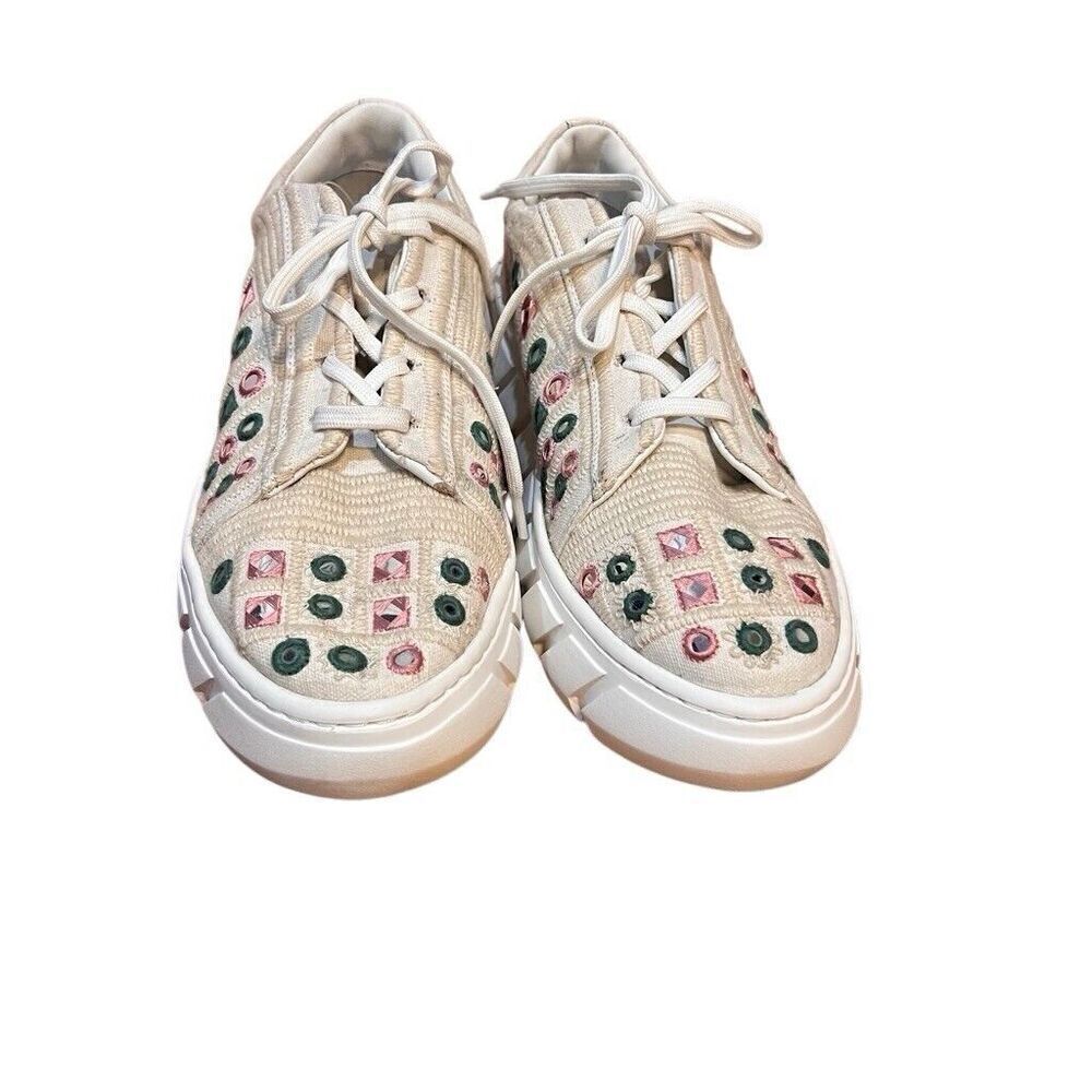 Free People Catch Me If You Can Womens Mirror Combo Crochet Sneakers Sz 41/ 10.5 - Picture 2 of 8